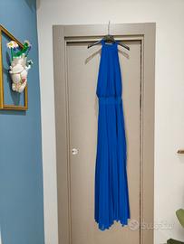 Tuta Elegante Blu Elettrico Plissettata