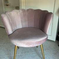 Poltrona sedia velluto glicine