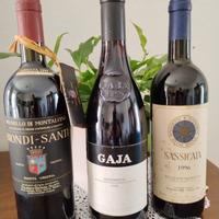 vino sassicaia, gaja barbaresco e Bruno Montalcino