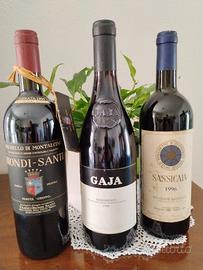 vino sassicaia, gaja barbaresco e Bruno Montalcino