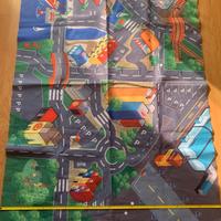 Tappeto città + pista in gomma per macchinine