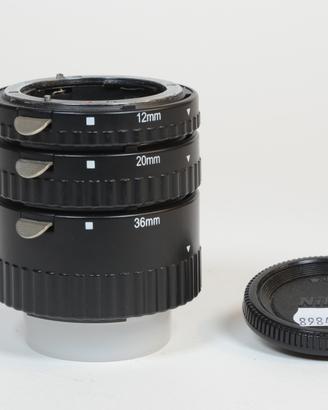 NIKON Kit 3 extension tube 12-20-36 mm. ompatibile