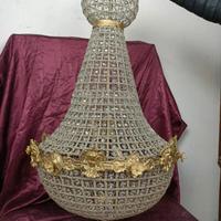 Lotto stock 2 grandi lampadari in bronzo a 6 luci