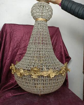 Lotto stock 2 grandi lampadari in bronzo a 6 luci