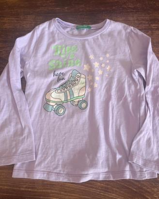 Benetton t-shirt bimba 3/4 anni cotone
