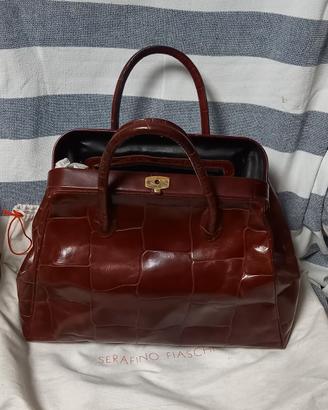 Borsa in pelle vintage by Serafino Fiaschi mad in 