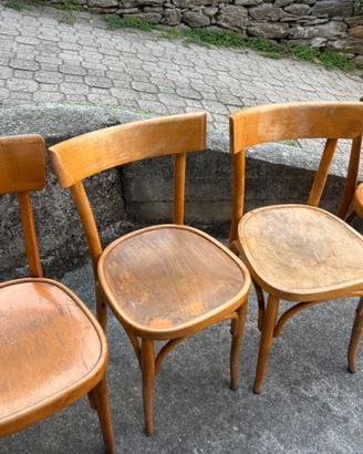 Set di 4 sedie in legno vintage – stile rustico