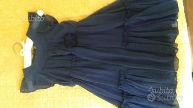 Vestito organza blu Benetton 8-10 anni