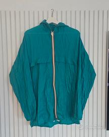K-Way vintage azzurro con zip a righe – difetto