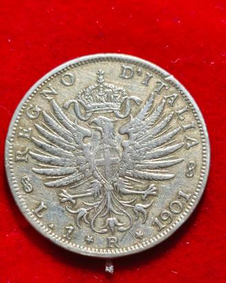 1 lira argento aquila araldica 1901