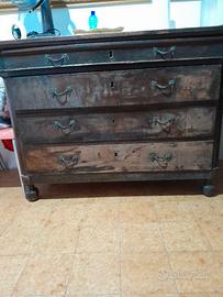 Comò cassettiera in noce massello fine 800