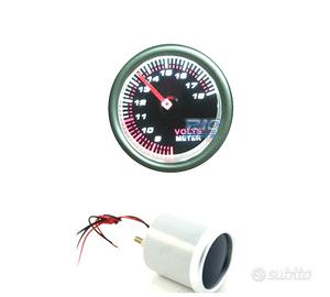 OROLOGIO VOLTMETRO FONDO NERO ILLUMINATO