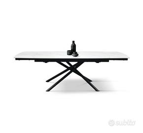 tavolo allungabile marmo/ceramica bianco o nero