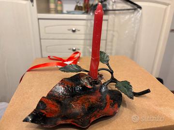 Porta candela in ferro battuto