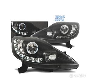FARI PER PEUGEOT 107 05-12 LUCE DIURNA FONDO NERO