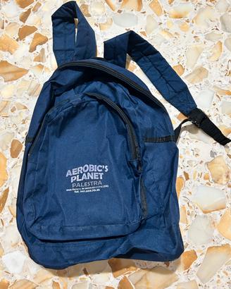 Zainetto comodo palestra aerobica blu zip taschini