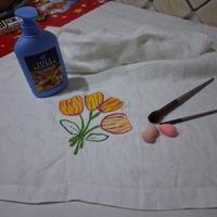 Asciugamano in lino ricamato a mano-macchina
