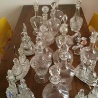 Collezione bottiglie d'epoca in vetro