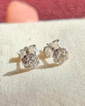 Orecchini in oro 18 kt 750 e zirconi certificato