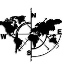 decorazione da muro a forma di mappa