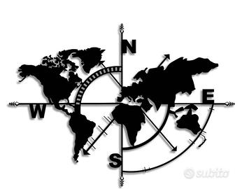 decorazione da muro a forma di mappa