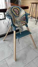 Seggiolone Stokke Clikk Fjord Blue + cuscino