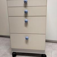 Cassettiera con rotelle.