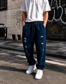 jeans uomo S jogger made in Italy dei. blu 