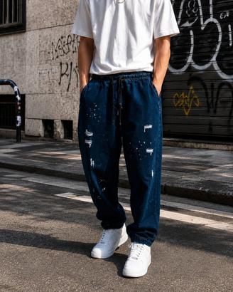 jeans uomo S jogger made in Italy dei. blu 