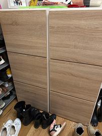 N.2 scarpiere noce chiaro