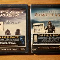 BRAVEHEART + THE DAY AFTER TOMORROW BLU RAY NUOVI