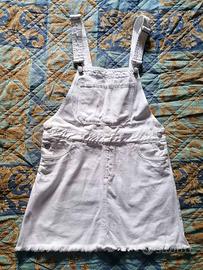 Salopette donna in jeans bianco taglia 42