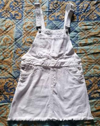 Salopette donna in jeans bianco taglia 42