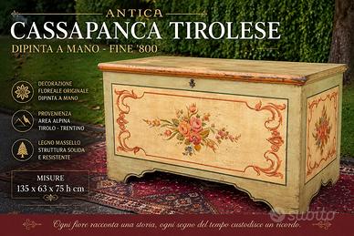Antica cassapanca tirolese del 800