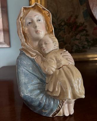 Busto Madonna con Bambino ceramica