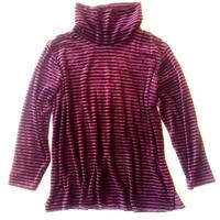 Maglioncino a strisce porpora nero con scaldacollo