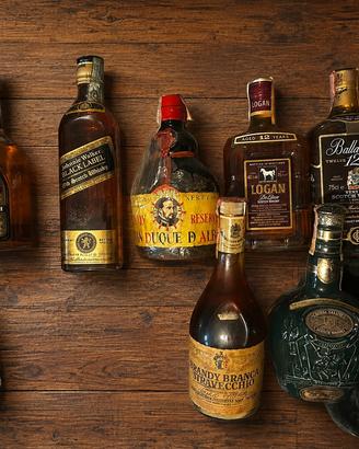LOTTO 10 BOTTIGLIE DI WHISKY, BRANDY E DISTILLATI