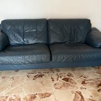 Divano in pelle blu