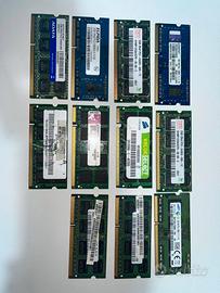 Banchi RAM Sodimm DDR3 4GB, 2GB, PC portatili