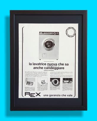 Pubblicità originale poster vintage lavatrice REX