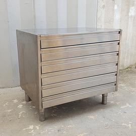 CASSETTIERA IN ACCIAIO INOX PER CONTENITORI 60x40
