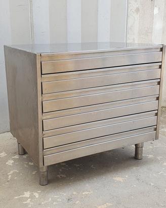 CASSETTIERA IN ACCIAIO INOX PER CONTENITORI 60x40
