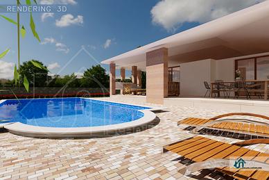 Terreno con progetto per villa con piscina