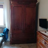 Armadio 2 ante in legno RESTAURATO con 2 cassetti 