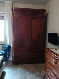 Armadio 2 ante in legno RESTAURATO con 2 cassetti 