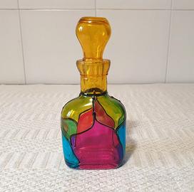 Bottiglia profumo vetro colorato stile Tiffany '70