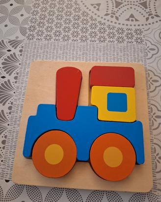 puzzle trenino in legno
