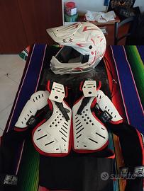 Kit cross enduro ragazzo casco e pettorina