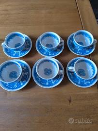 Set da sei tazze da tè e piattino