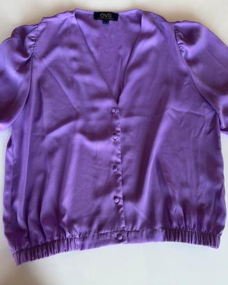 Blusa OVS maniche corte di colore viola, taglia 44